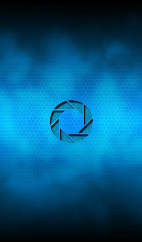 Логотип Aperture Science, синий фон