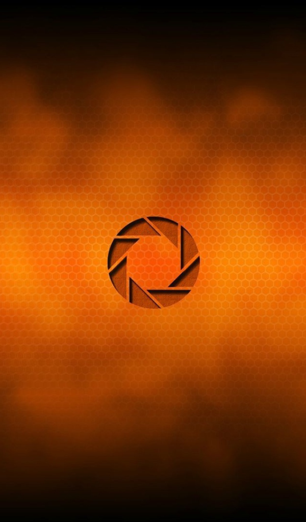 Логотип Aperture Science, оранжевый фон