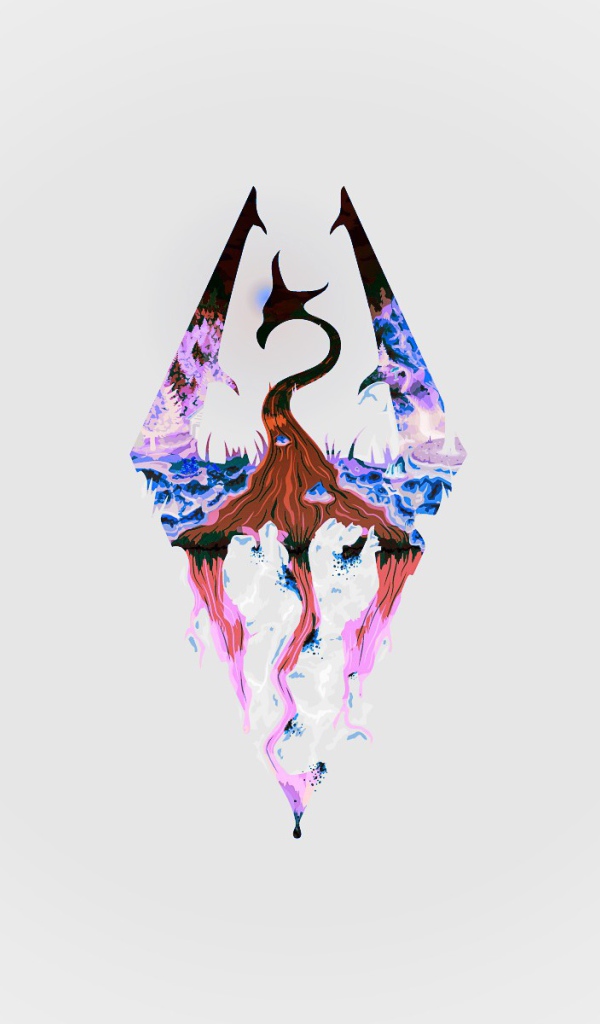 Логотип игры The Elder Scrolls, белый фон