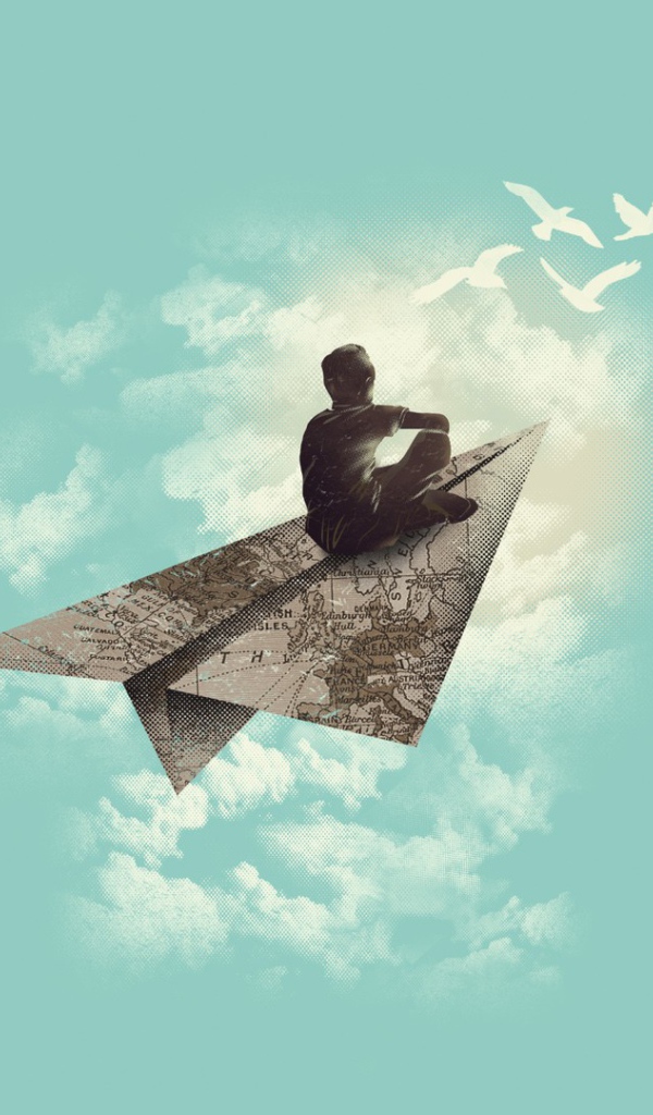 Человек на бумажном самолетике