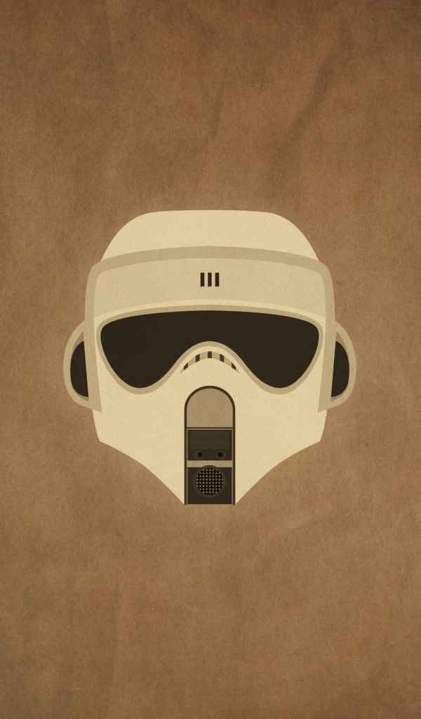 Маска из Звездных войн, коричневый фон