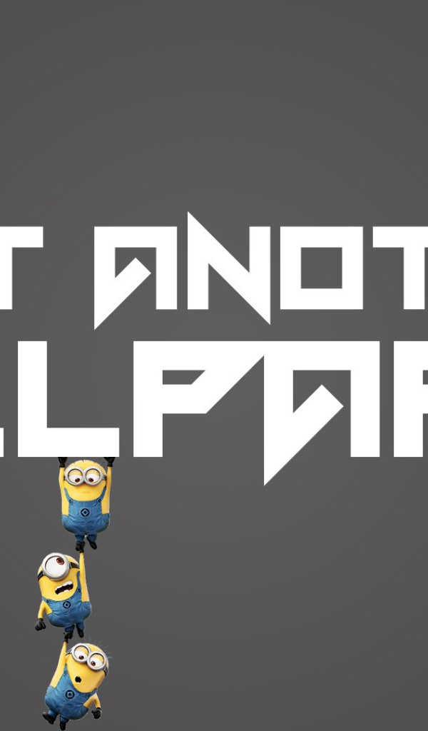 Миньоны поддерживают буквы, серый фон