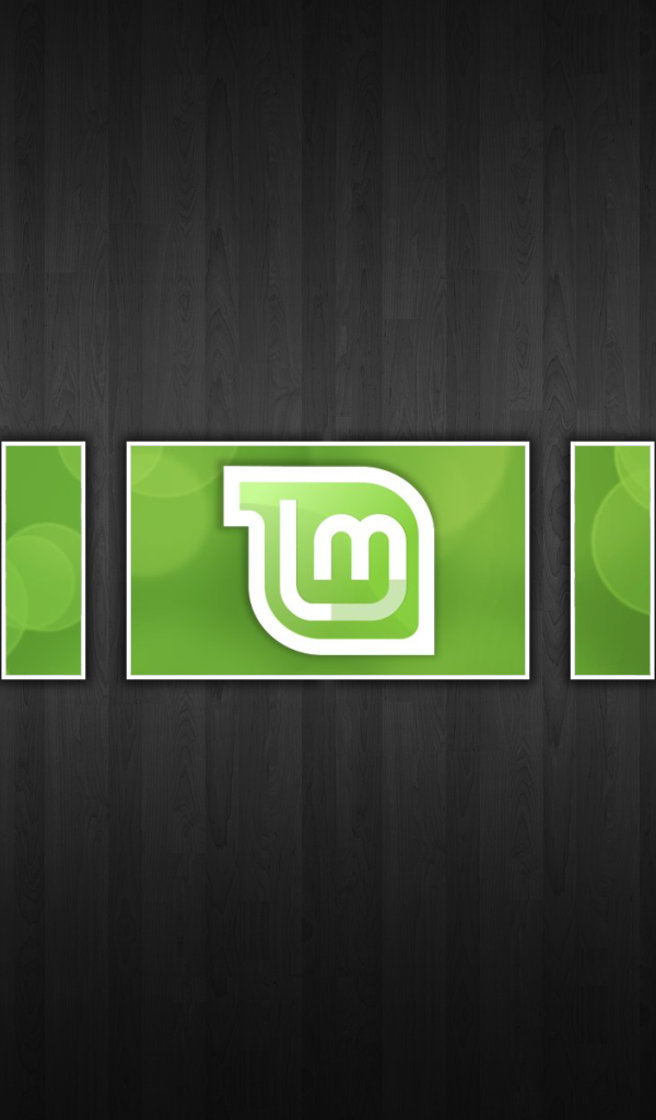 Модульная картина Linux Mint на черном фоне