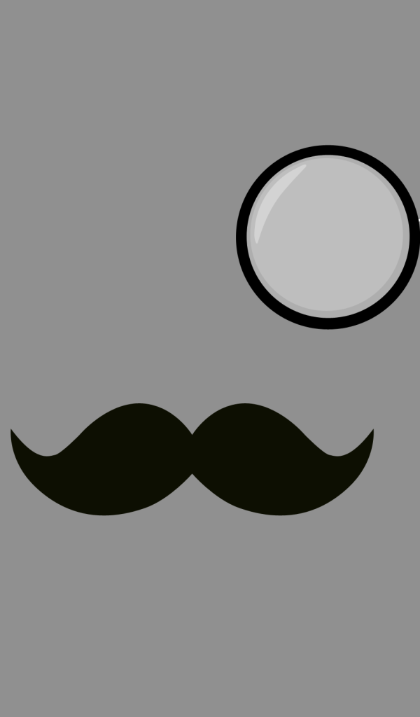 Монокль и усы, серый фон