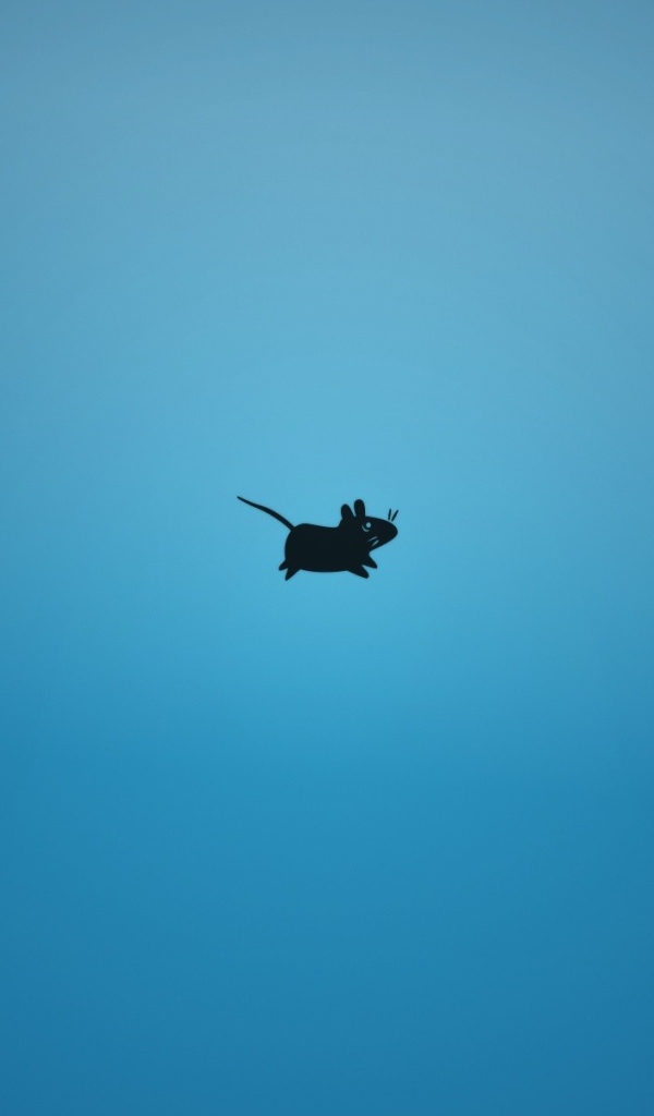 Мышка, голубой фон