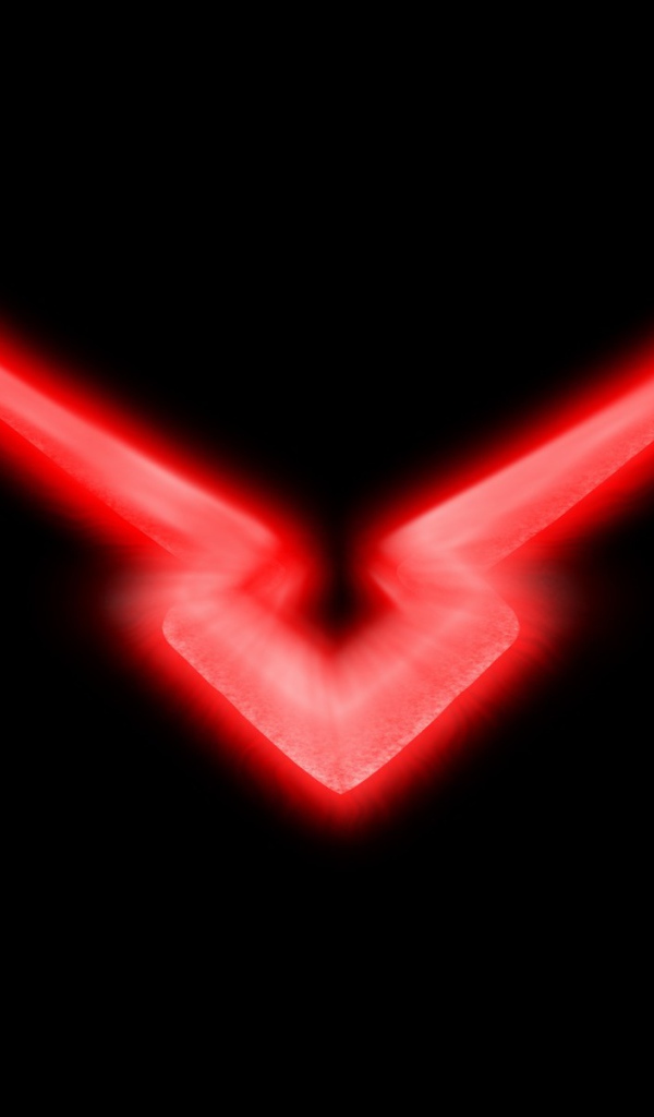 Красный неоновый символ на черном фоне