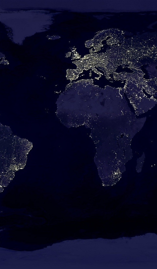 Ночные огни на нашей планете, карта