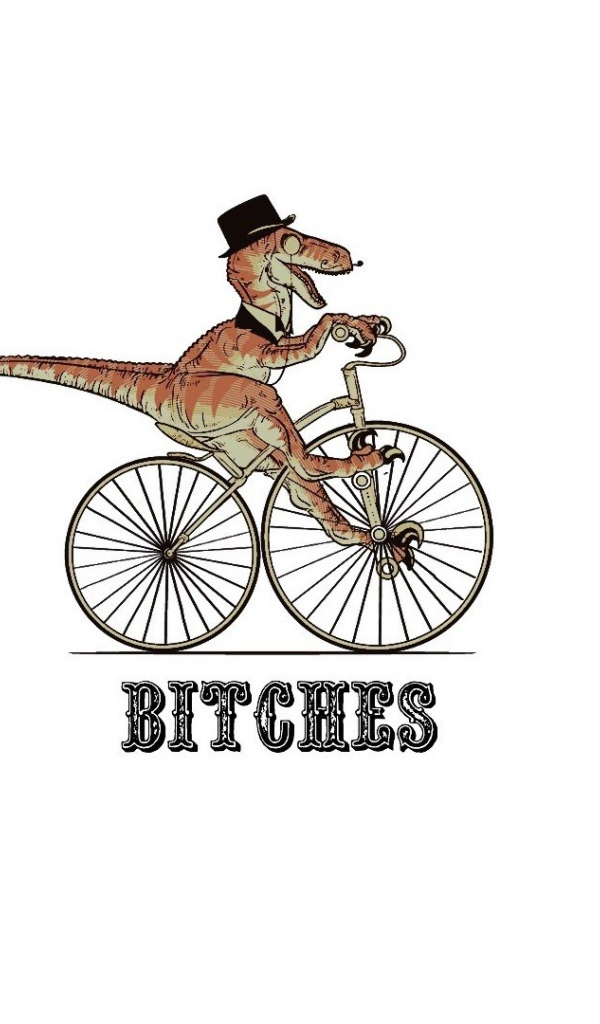 Благородный динозавр на велосипеде