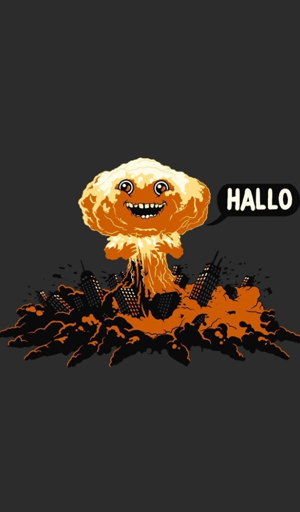 Ядерный взрыв, серый фон