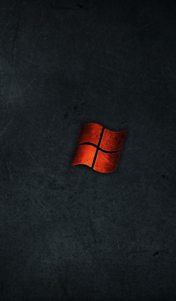 Оранжевый флажок Microsoft Windows на черном фоне