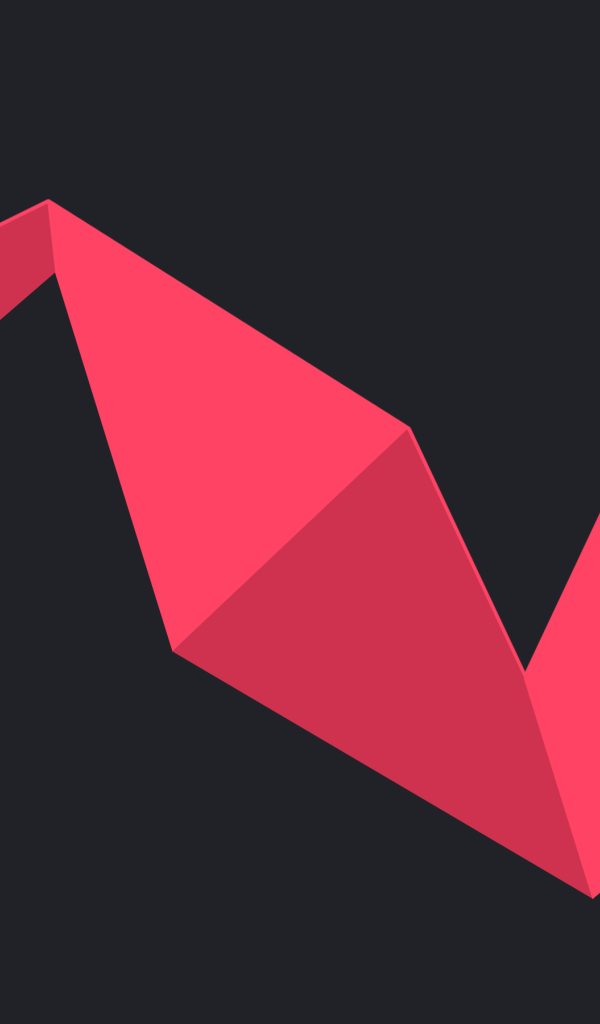 Розовая ломаная лента на сером фоне