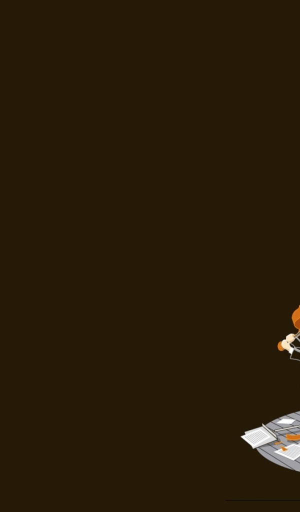 Игра на виолончелях, коричневый фон