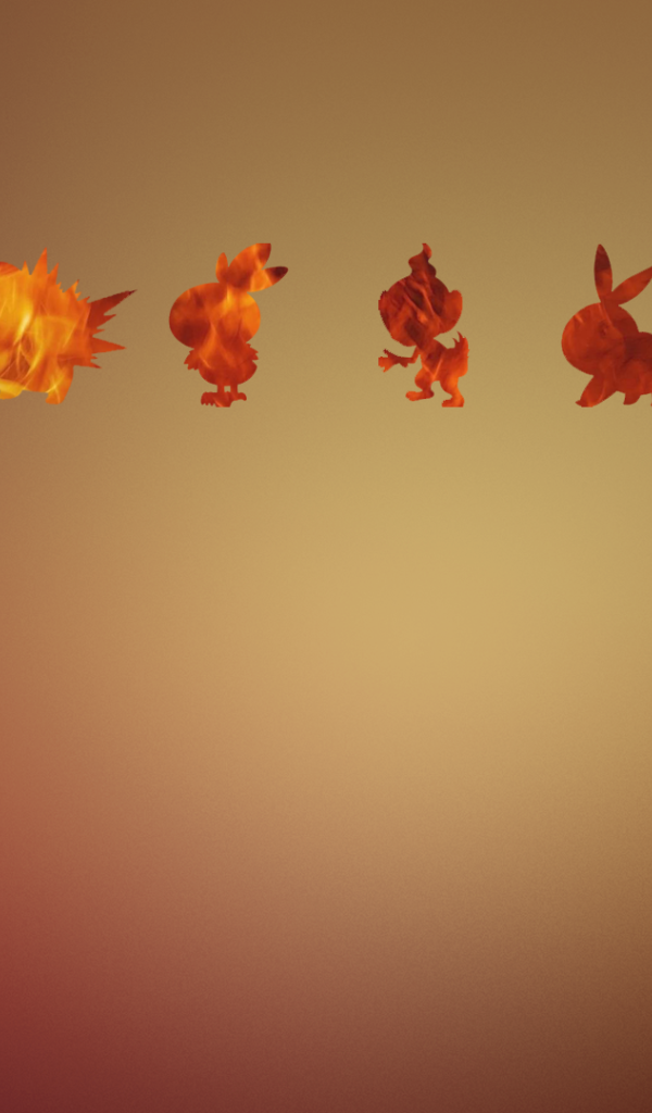 Покемоны, оранжевый фон