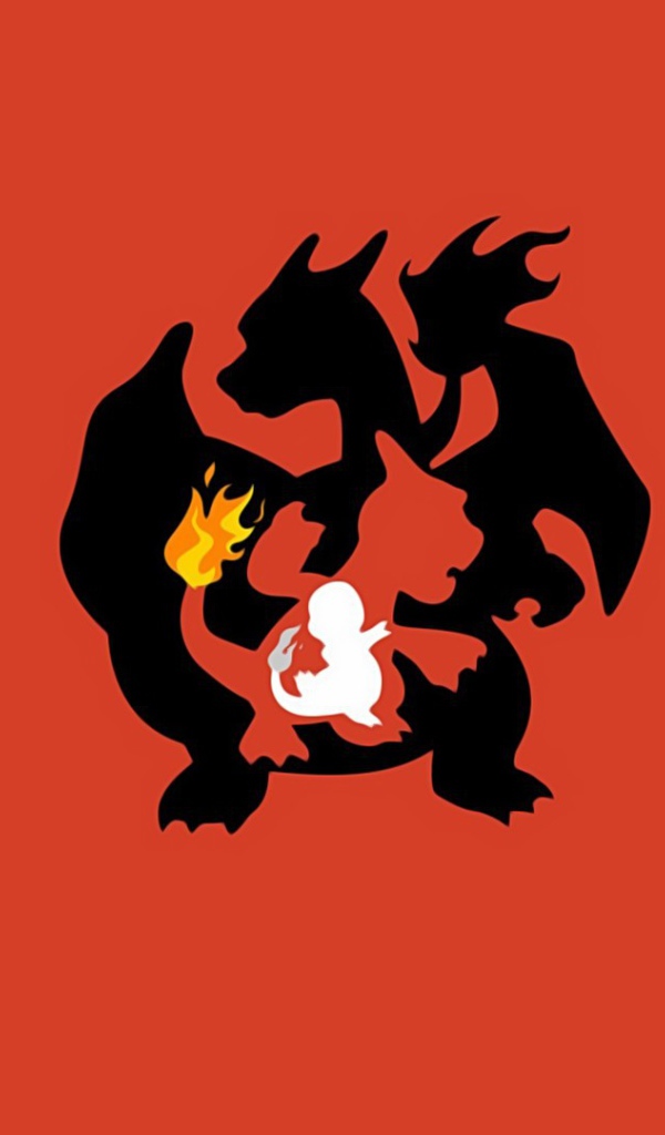 Покемоны, красный фон