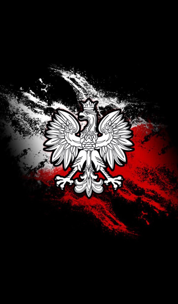 Польский орел на фоне флага