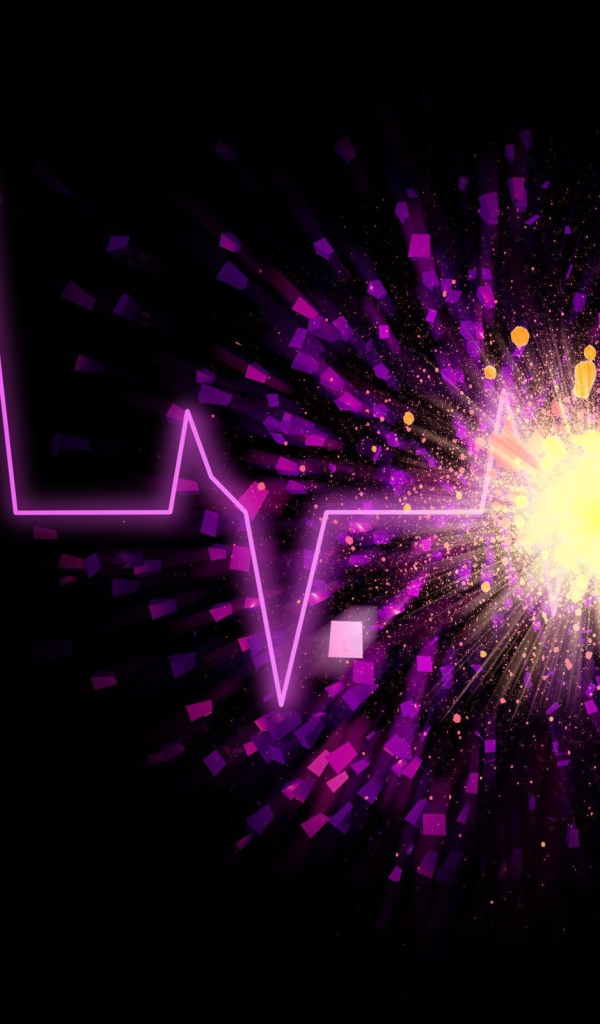 Фиолетовый пульс на черном фоне