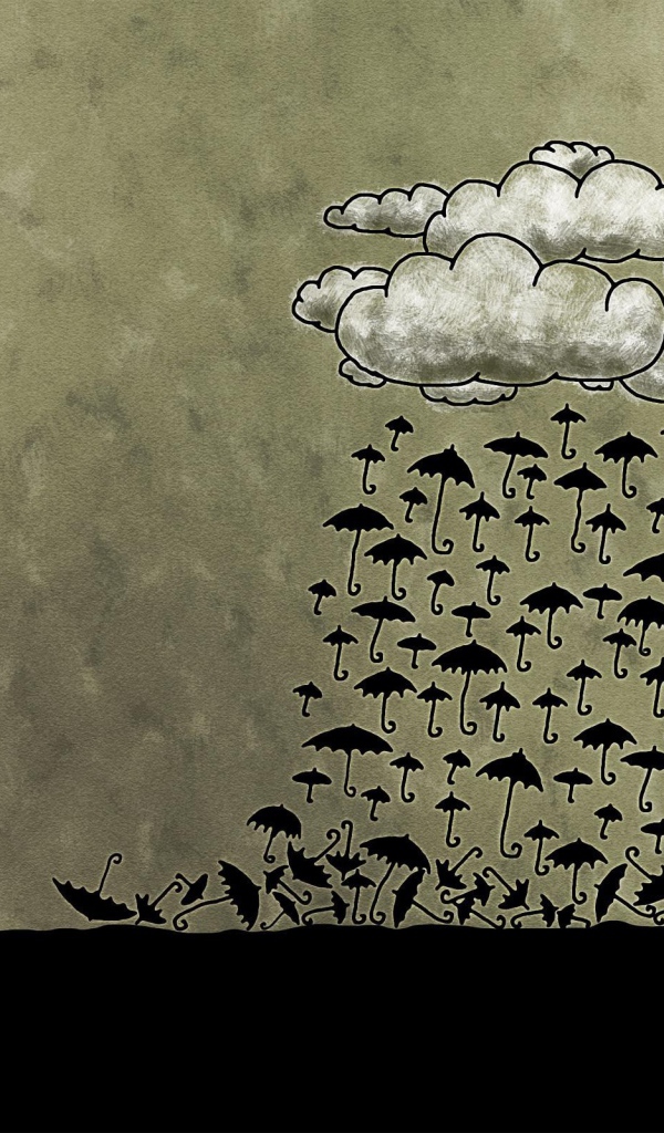 Дождь из черных зонтиков