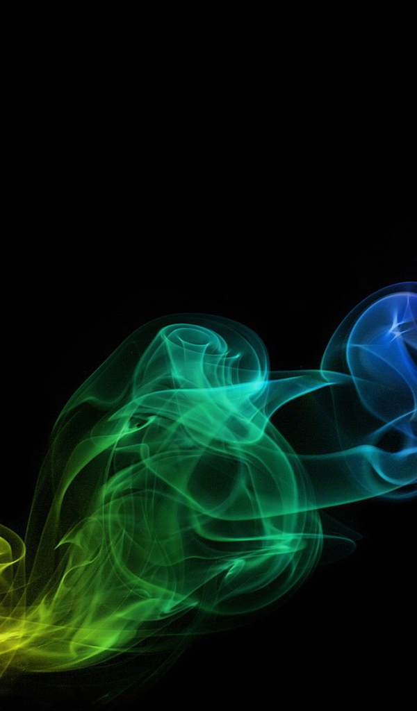 Дым радуга, черный фон