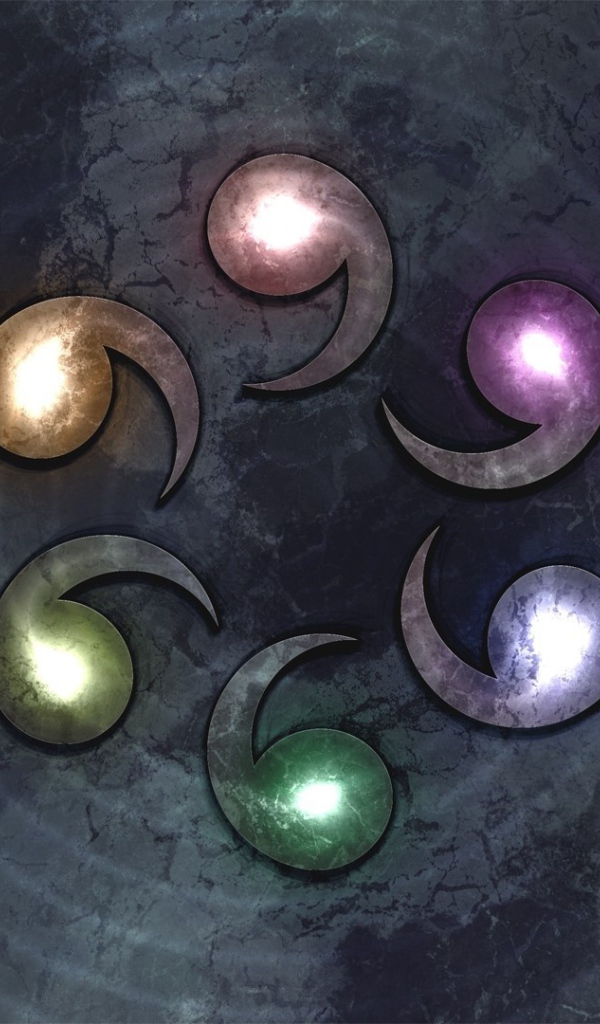 Радужные запятые, фон