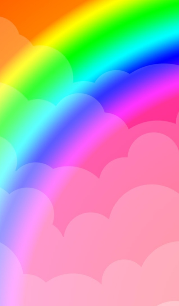 Радуга на облаках, фон