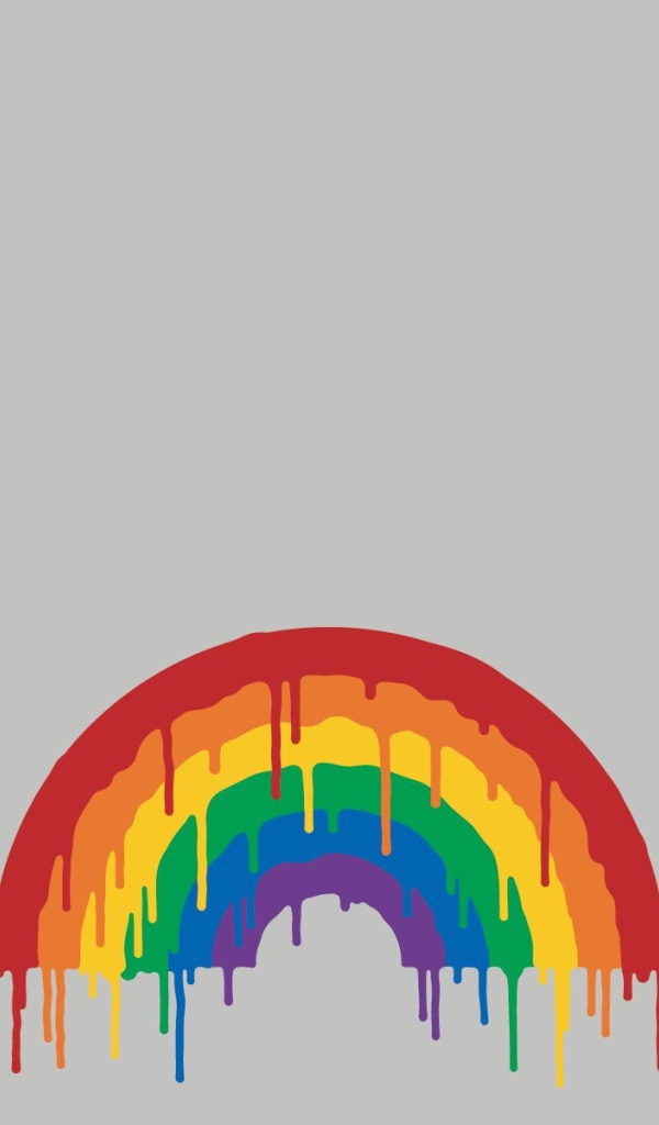 Радуга поплыла, серый фон