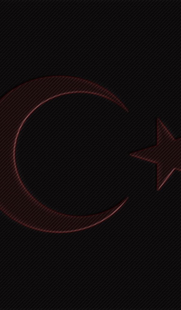 Красная луна и звезда на черном фоне