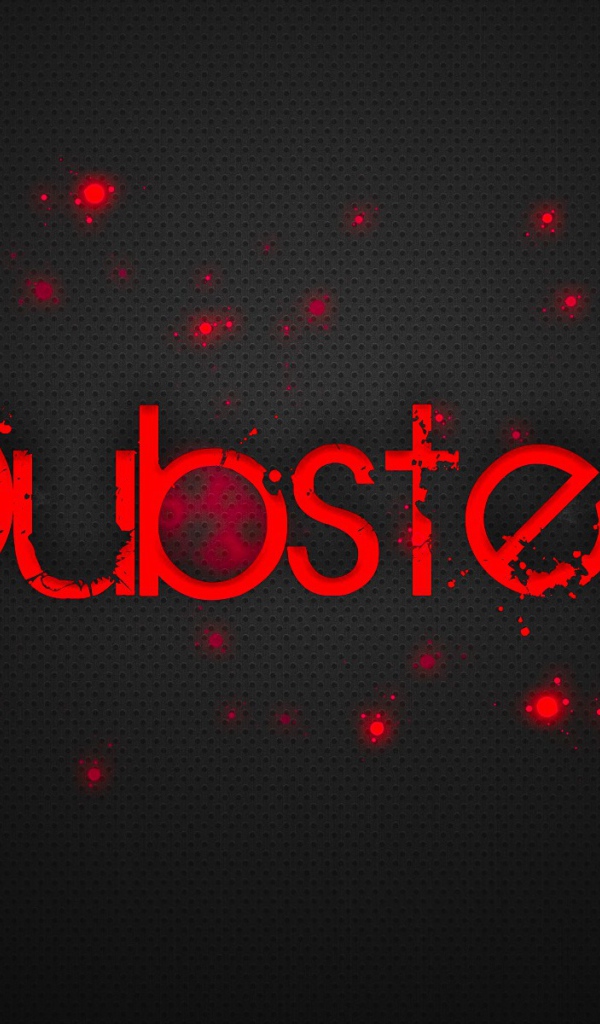 Красная надпись Дабстеп, серый фон