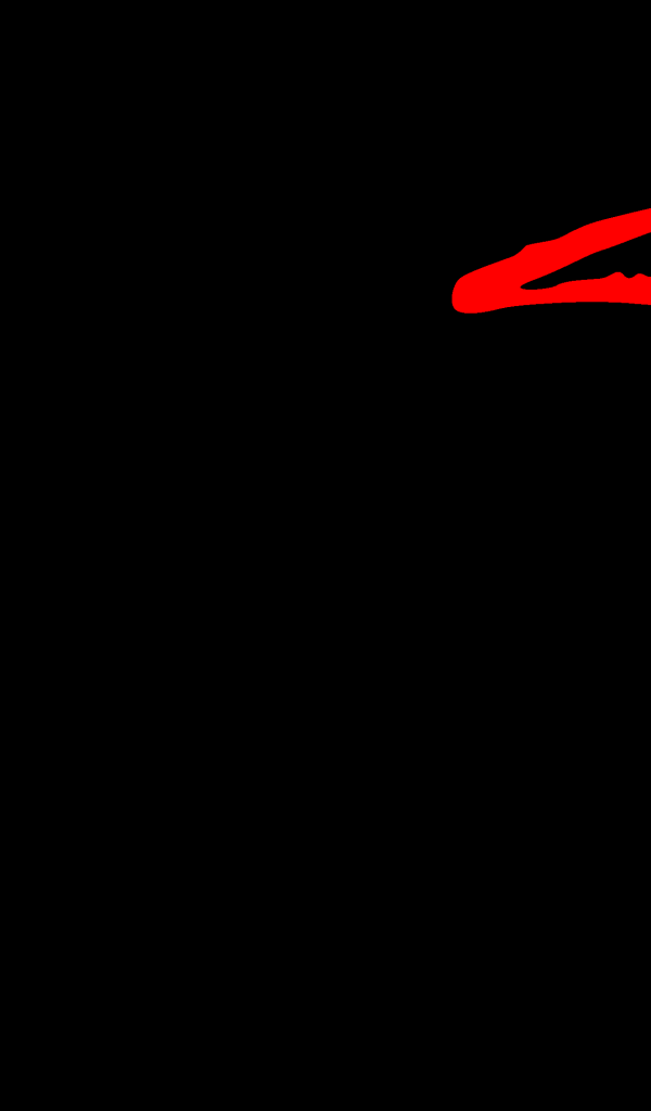 Красный череп с заячьими ушами на черном фоне