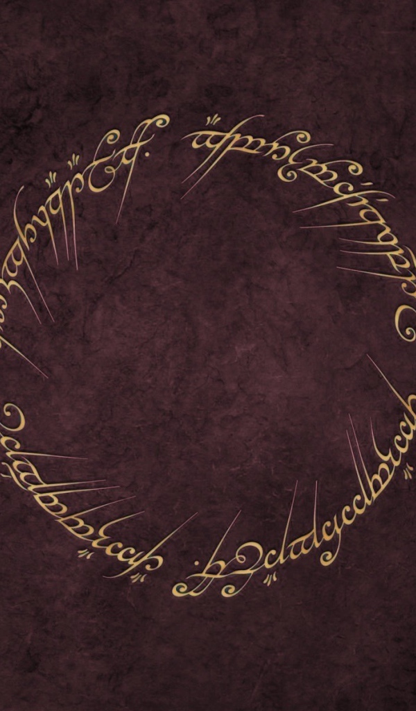 Надписи кольца всевластия на коричневом фоне