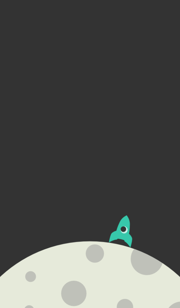 Ракета на Луне, серый фон