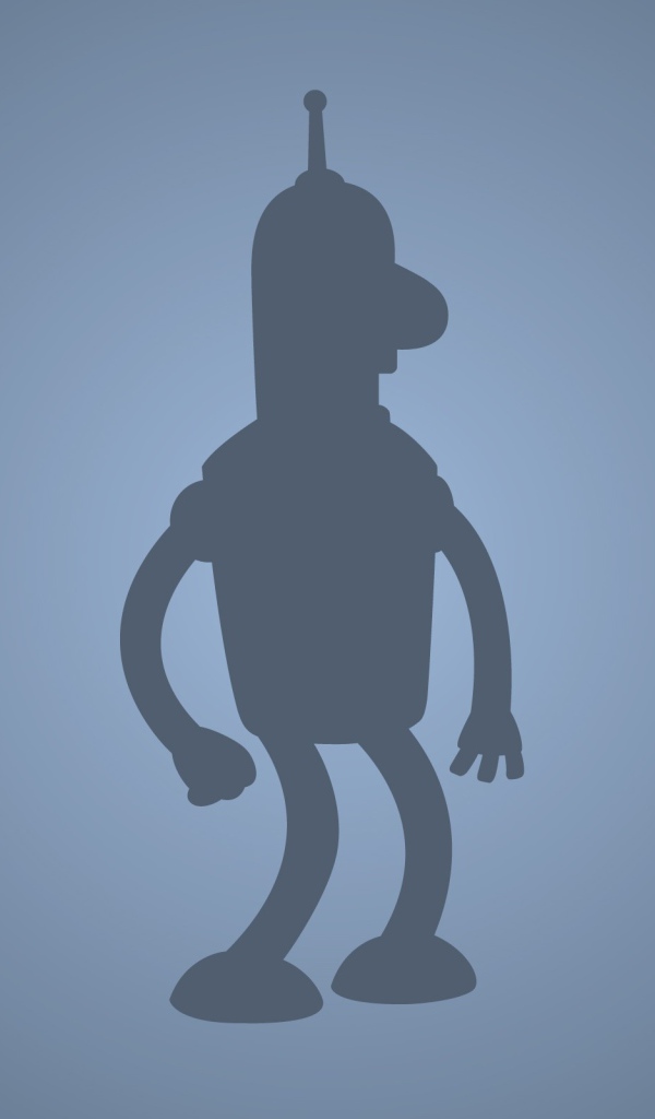 Силуэт Бендера, голубой фон