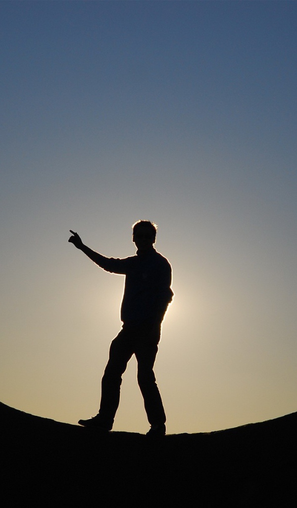 Силуэт человека, фон Убунту