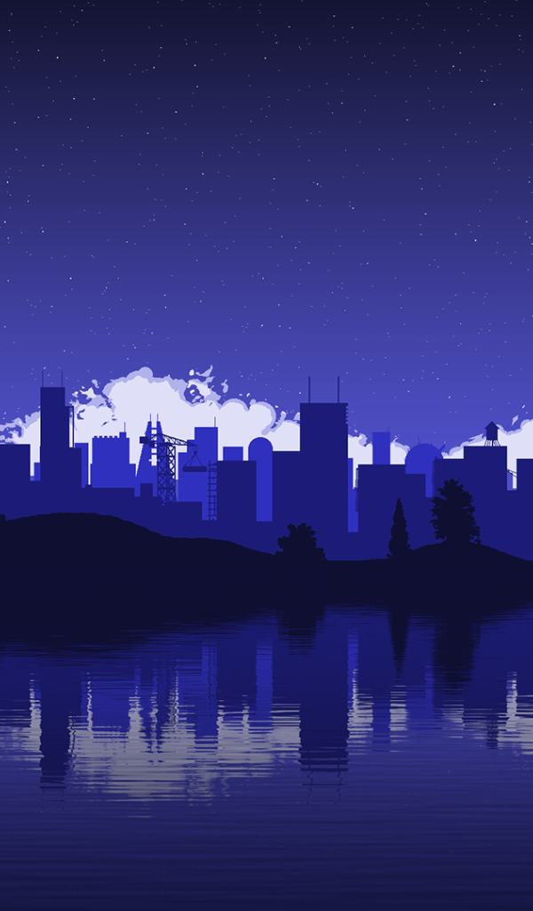 Силуэты городских зданий и небоскребов