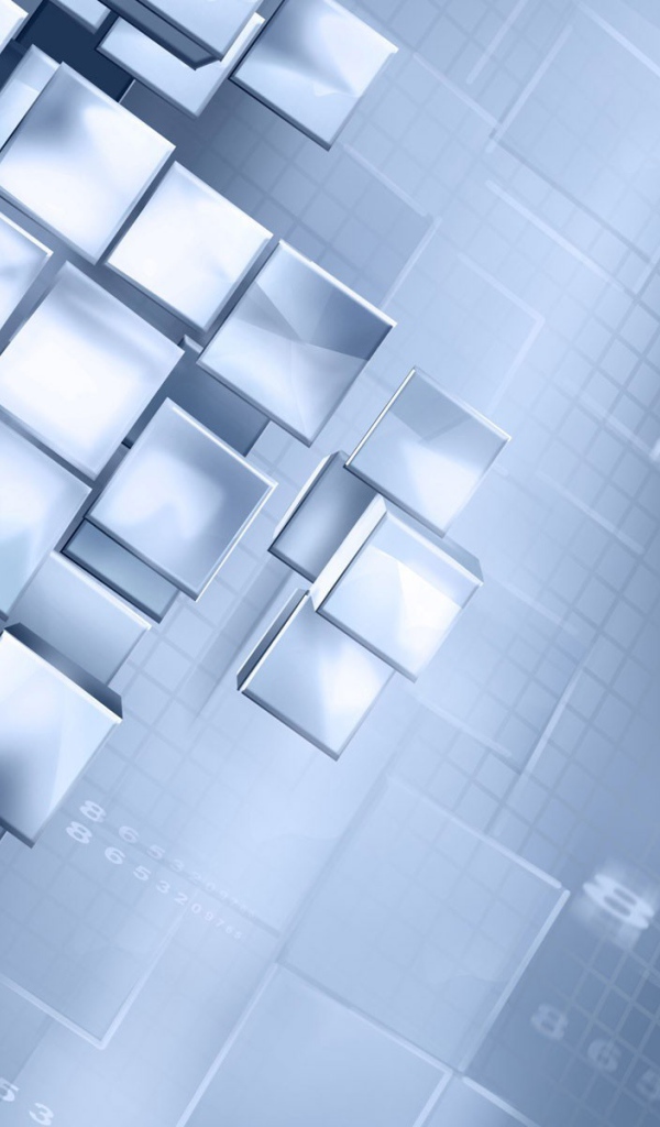 Серебристые кубы, цифровой фон