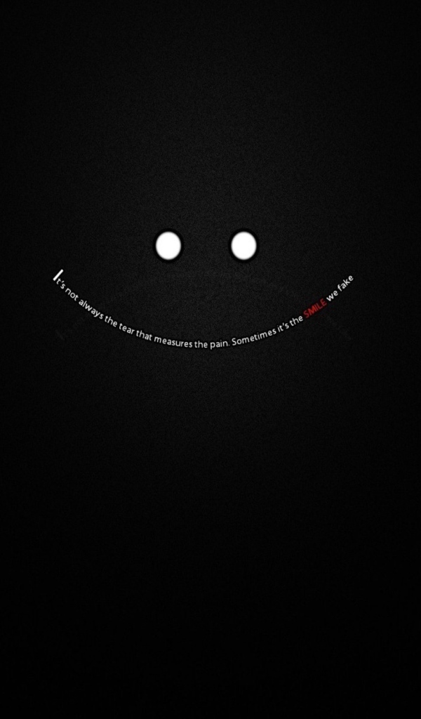 Улыбка из букв, черный фон