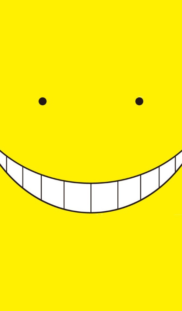 Улыбка смайлика, желтый фон