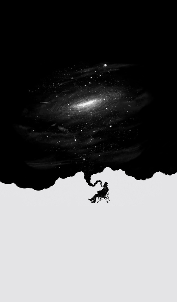 Курильщик, белый и черный фон