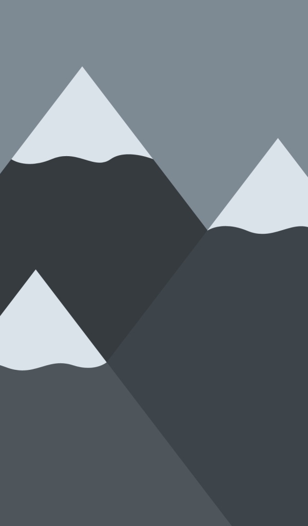 Заснеженные вершины гор, серый фон