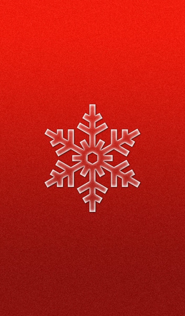 Снежинка на красном фоне