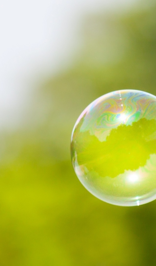 Мыльный пузырь на фоне зелени