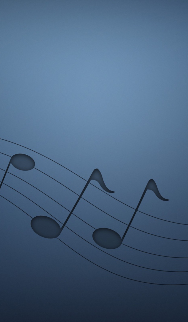 Нотный стан, голубой фон