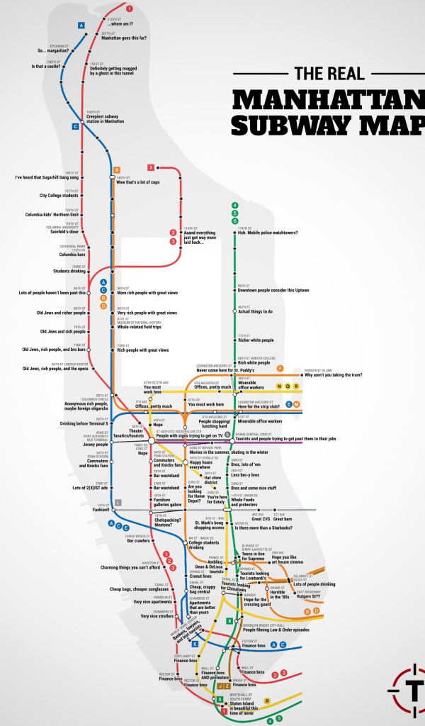 Карта метро на Манхеттене