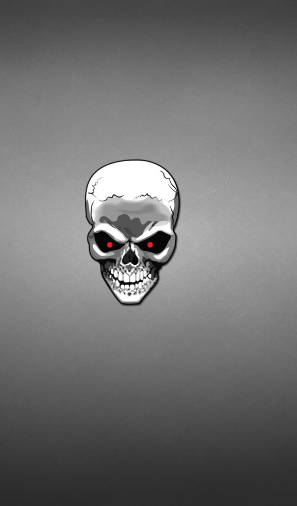 Череп Терминатор, серый фон