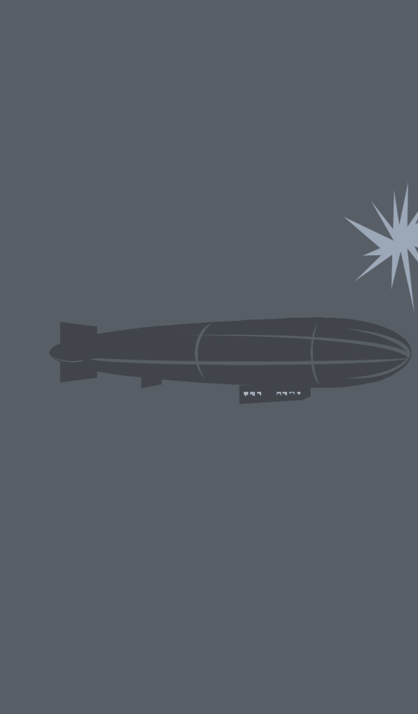 Дирижабль, серый фон