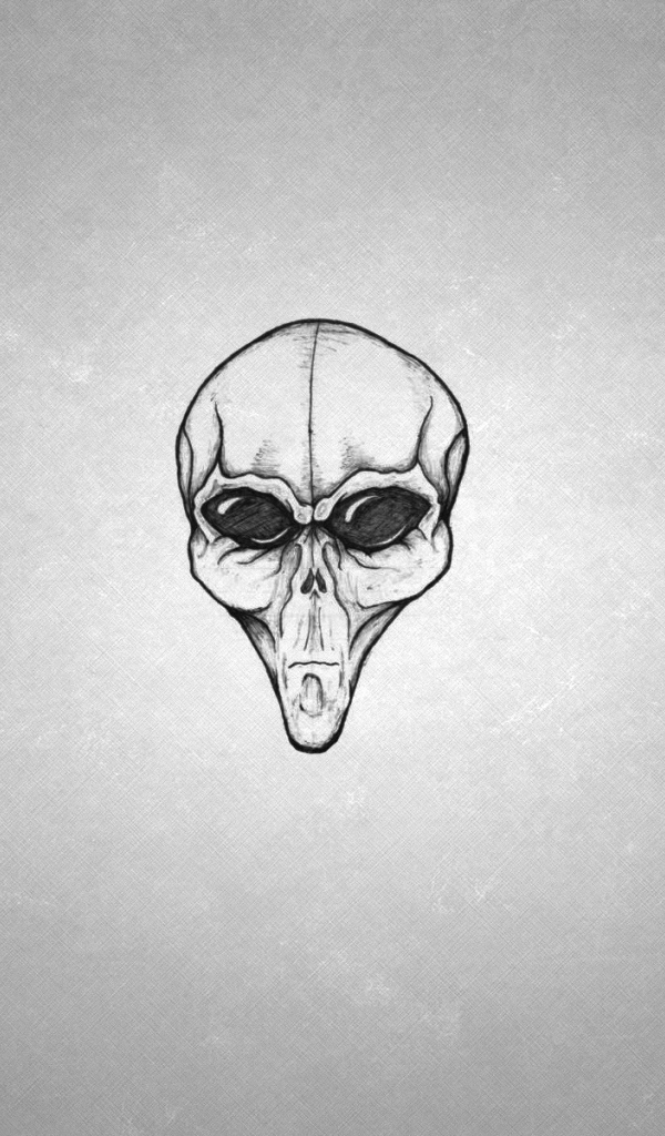 Лицо пришельца, серый фон