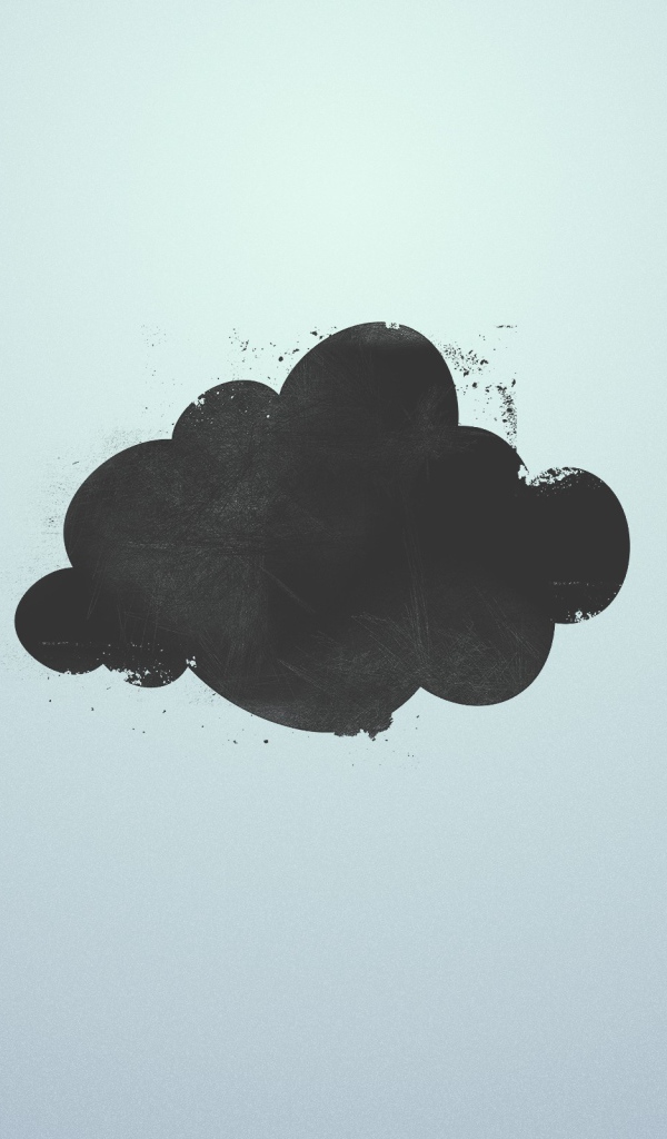 Черное облако на сером фоне