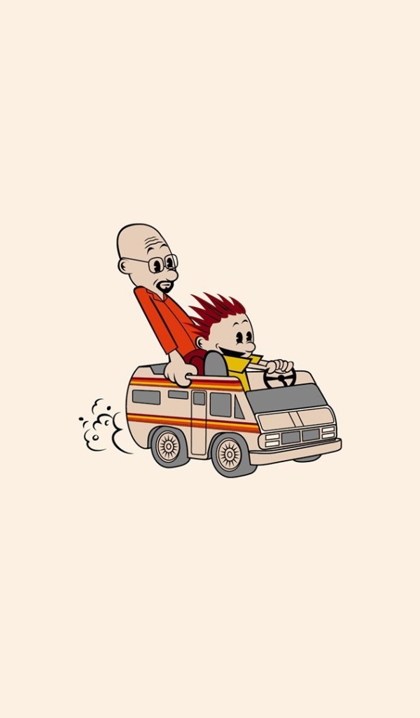 Мальчик за рулем, светлый фон