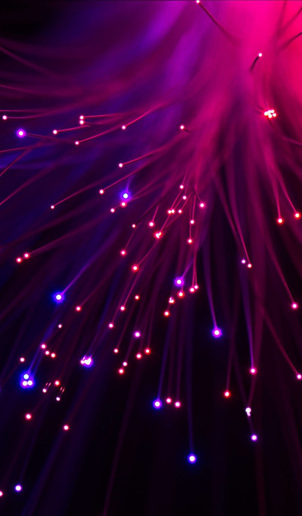 Яркие огни оптического волокна