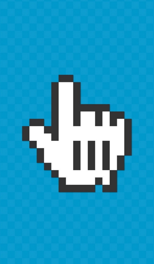 Курсор палец, голубой фон