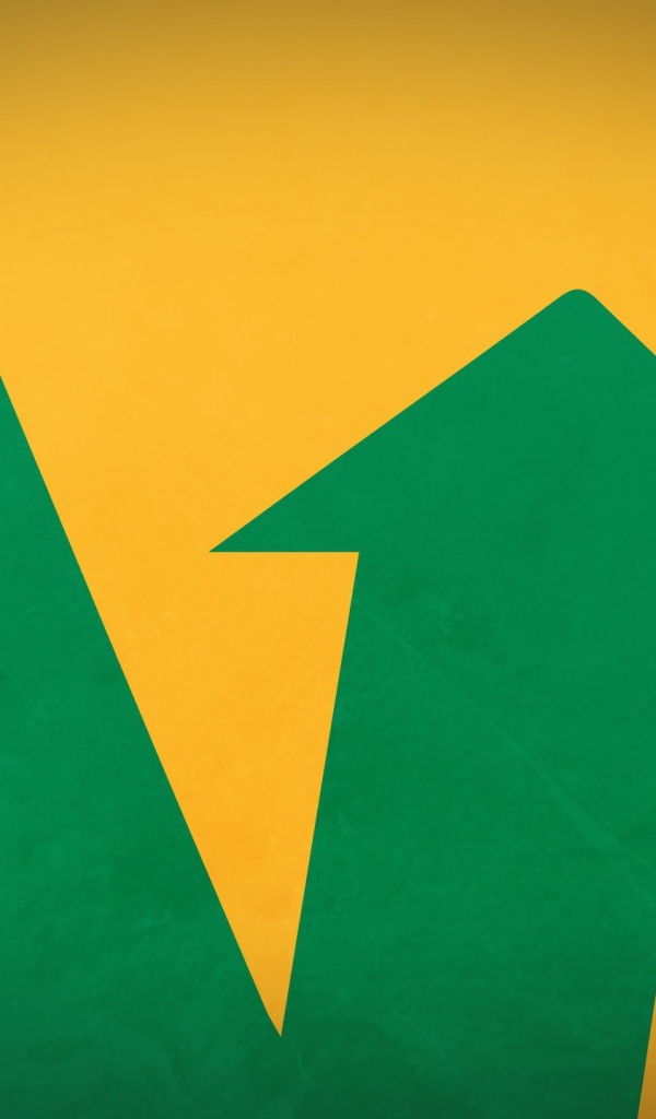 Зеленая стрела на желтом фоне